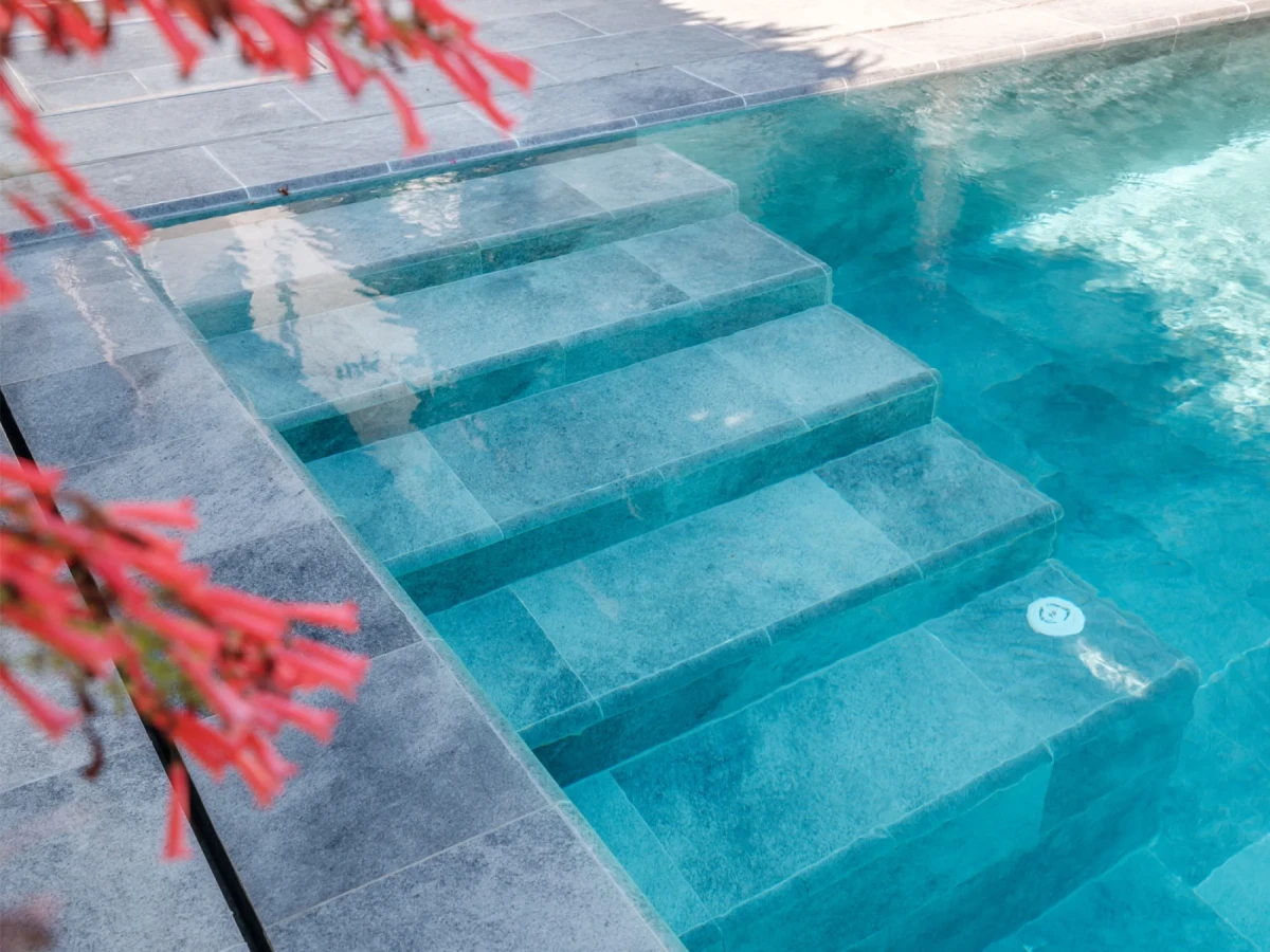 Antique Grey & Pool Garden Grey Çeşme Villa Pool Project