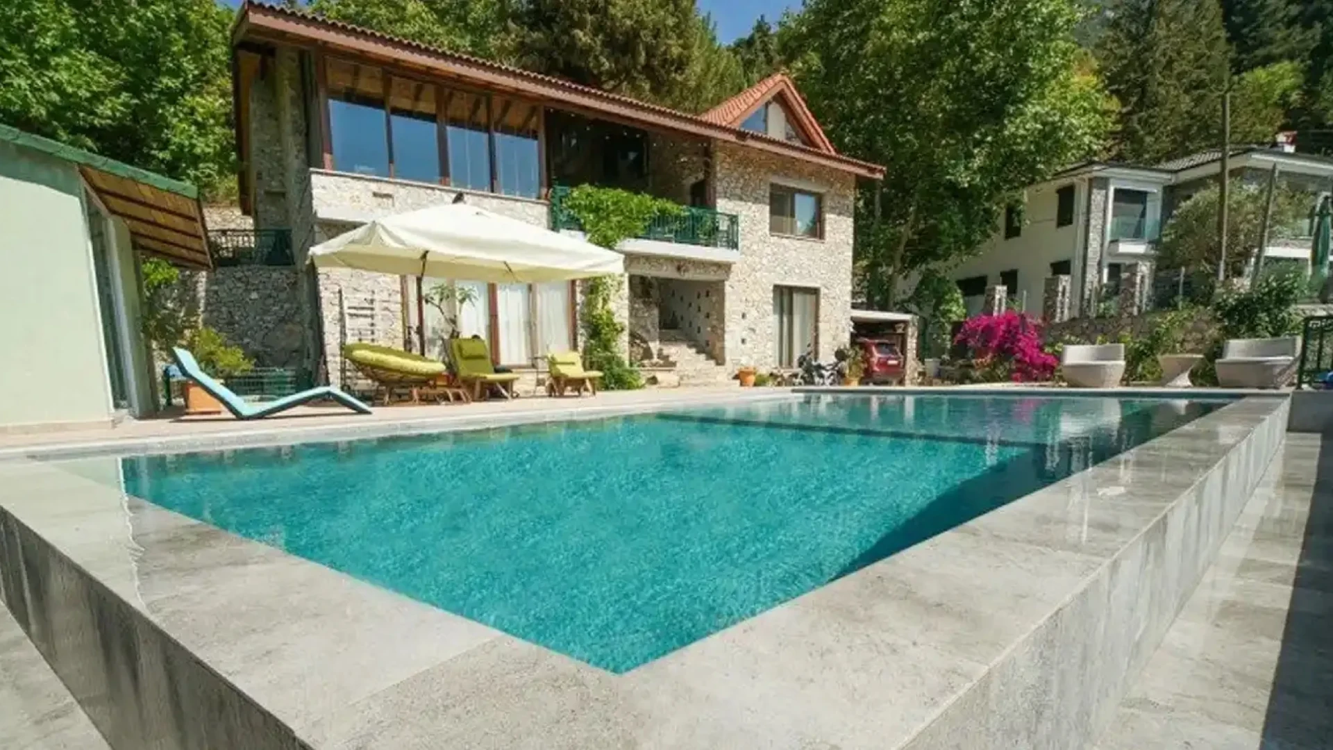 Antique Grey Marmaris Villa Havuzu Projesi