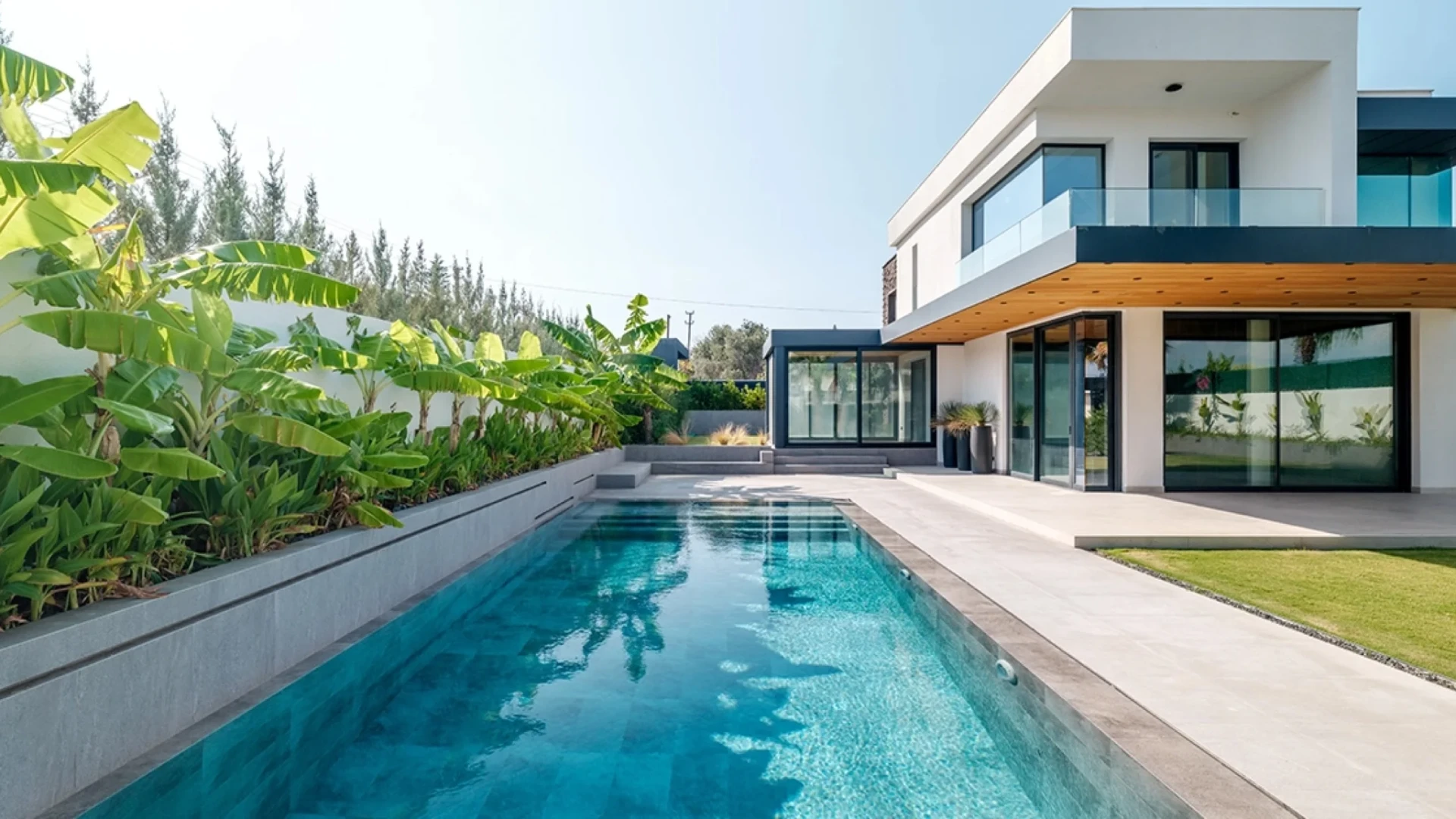 Çeşme Antique Grey Villa Pool Project