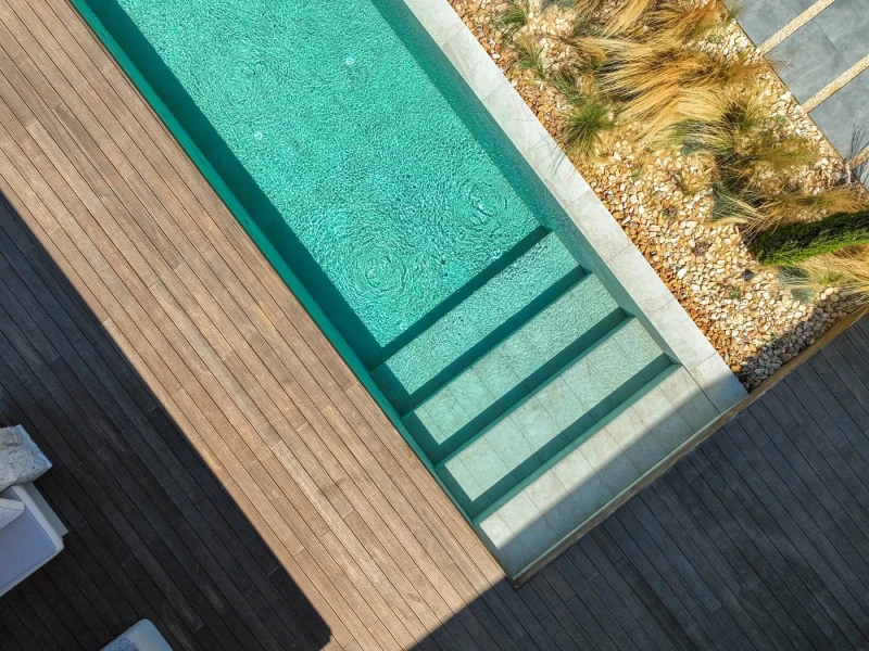 Antique Beige İzmir Çeşme Villa Havuzu Projesi