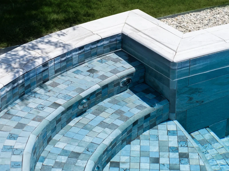 Beige Stone Villa Pool Project